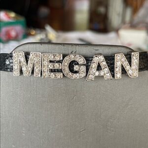 Custom Name Black Belt with Rhinestone Letters